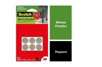 Feltro Sintético para Móveis Pesados 3M Scotchâ Redondo Marrom Grande - 12 unidades