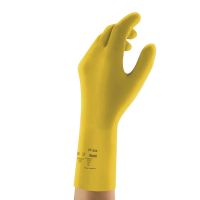 144 Luvas Nitrílica Amarela Alphatec 37-320 Sem Forro 31cm Tamanho 8 Ansell 