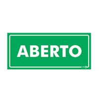 Placa de Sinalização ABERTO 19X7cm