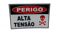 Placa de Sinalização 30 X 20 cm Alta Tensão