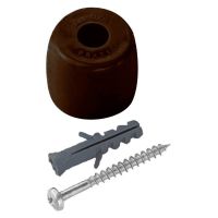 Batedor Para Porta Chato Marrom Com Parafuso e Bucha Bemfixa