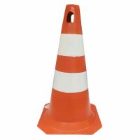 Cone de Sinalização 50cm Laranja e Branco Plastcor