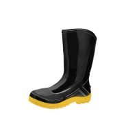 Bota De Borracha Preta Curta Com Solado Amarelo N° 40 Vulcaflex