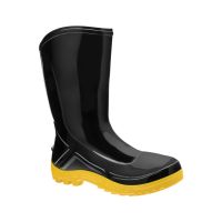 Bota De Borracha Preta Curta Com Solado Amarelo N°44 Vulcaflex 