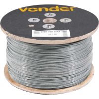 1 Metro Cabo De Aço Galvanizado Alma De Fibra 7,94 mm 5/16” 6 x 7 Vonder