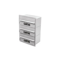 Caixa de Correio de Metal Modelo para Condomínio com 3 Módulos Metalúrgica Dragão