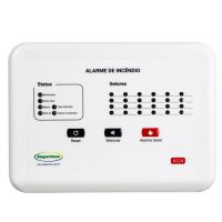 Central de Alarme de Incêndio Convencional 24 Setores 12V com Bateria Inclusa Segurimax