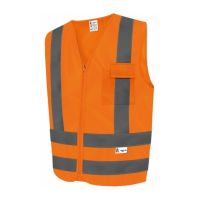 Colete Refletivo de Sinalização Laranja G com 1 Bolso Kalipso