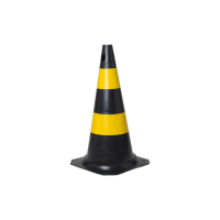 Cone de Sinalização Refletivo 50cm Preto e Amarelo Kteli