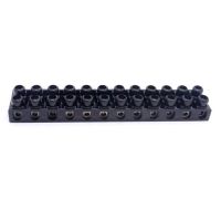 Conector Barra 6mm Com 12 Polos Preto Lukma
