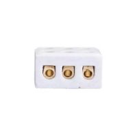 Conector Borne Porcelana 3 P 10mm 50 A Branco Decorlux