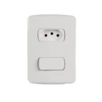 Conjunto 1 Interruptor Simples + 1 Tomada 10A 250V Schneider Eletric