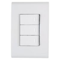 Conjunto 4x2 3 Interruptores Simples Liz 10A 250V Branco Tramontina