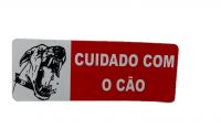 Placa de Sinalização 19 X 7 cm Cuidado Com o Cão 