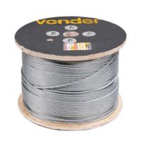 1 Metro De Cabo De Aço Af Zincado 02,4mm 3/32" 6 X 7 Vonder
