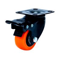 Rodizio Placa 210 Amarelo com Freio Giratório Roda Polipropileno 50Kg Colson