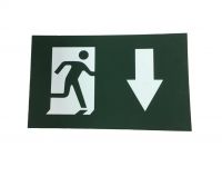 Placa de Sinalização "Rota de Fuga para Baixo" 30x18cm