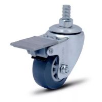 Rodízio 210 Rosca Giratória Com Freio e Roda em PVC 45kg