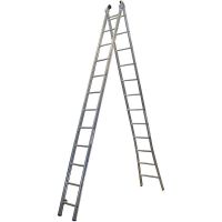 Escada Comercial de alumínio 2 lances 13 degraus Alulev