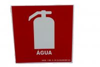 Placa de Sinalização 25 X 25 Luminescente Extintor Água