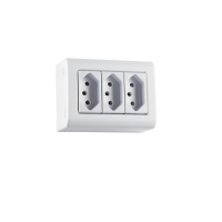 Caixa de Sobrepor com 3 Tomadas 2P+T 20 A 250 V LizFlex Branca Tramontina
