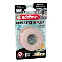 Fita Dupla Face Espuma Fixa Pro Espuma Banheiro 19mmX2m Adelbras