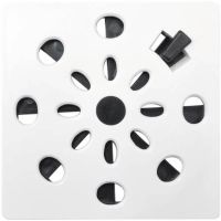 Grelha Quadrada 9,4 x 9,4cm com Anti-Inseto em PVC Branco Astra