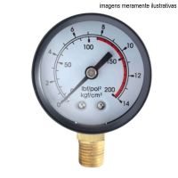 Manômetro Sem Glicerina Bar 0-7 PSI 0-100 Balflex