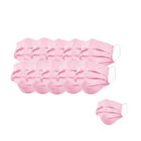 KIT com 10 Unidades de Máscara Cirurgica WK Tripla Camada Rosa Genova