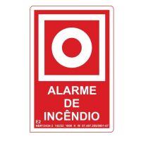 Placa de Sinalização 30 X 18mm Luminescente Alarme Incêndio