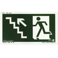 Placa de Sinalização 30 X 18 Luminescente Saída De Emergência Esquerda