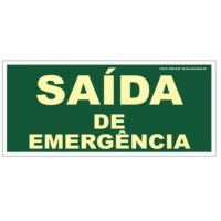 Placa de Sinalização 30 X 18 Luminescente Saída De Emergência Edilmar Paiva
