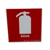 Placa de Sinalização Fotoluminescente 25X25cm Extintor Água