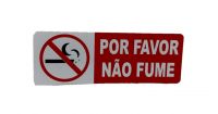 Placa de Sinalização 19 X 7 cm Por Favor Não Fume 