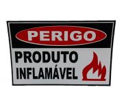 Placa de Sinalização 30 X 20 cm Produto Inflamável