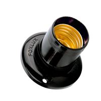 Soquete Fixo De Teto Preto Reto 43.04T Foxlux