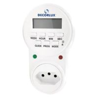Temporizador Digital com Plugue e Tomada 100~240V 10A TE2163 Decorlux