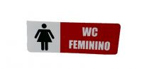 Placa de Sinalização 19 X 7 cm WC Feminino