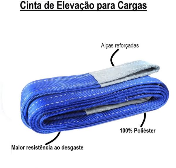 Cinta de Elevação para Cargas 8 Metros 8 Ton Robustec