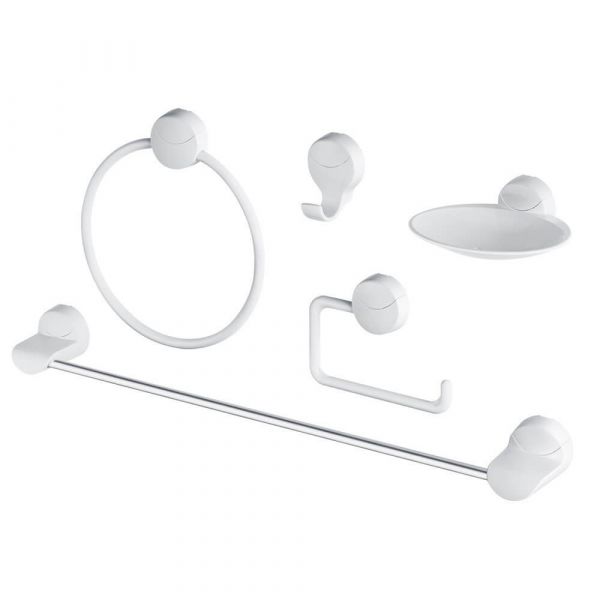 Kit de Acessórios para Banheiro Lavello Branco 4090 Herc