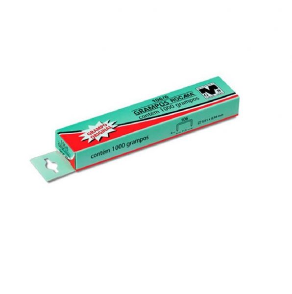 Caixa de Grampos 106/6 Com 1000 Unidades Rocama