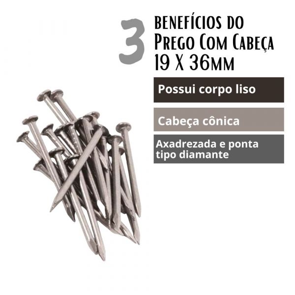1 Kg Prego Com Cabeça 19 X 36mm Triangulo