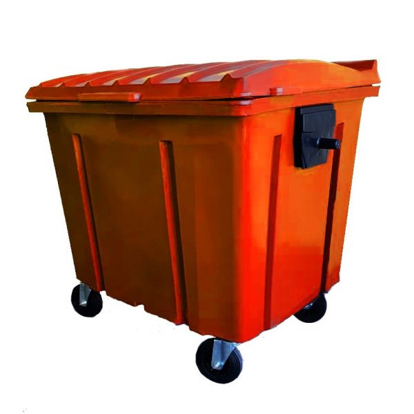 Container de Lixo 1000 Litros Vermelho Lar Plásticos