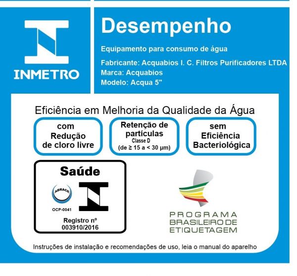 Filtro Acqua Branco 230 Carbon Block Acquabios