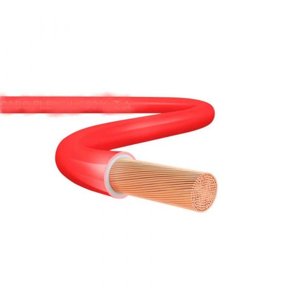 1 Metro Fio Flexível 4,00mm Vermelho 750V Corfio