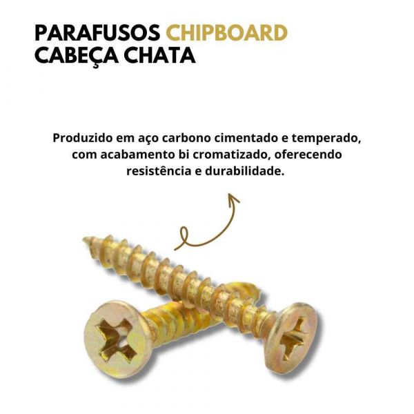  100 Parafusos Chipboard Cabeça Chata Phillips Belenus