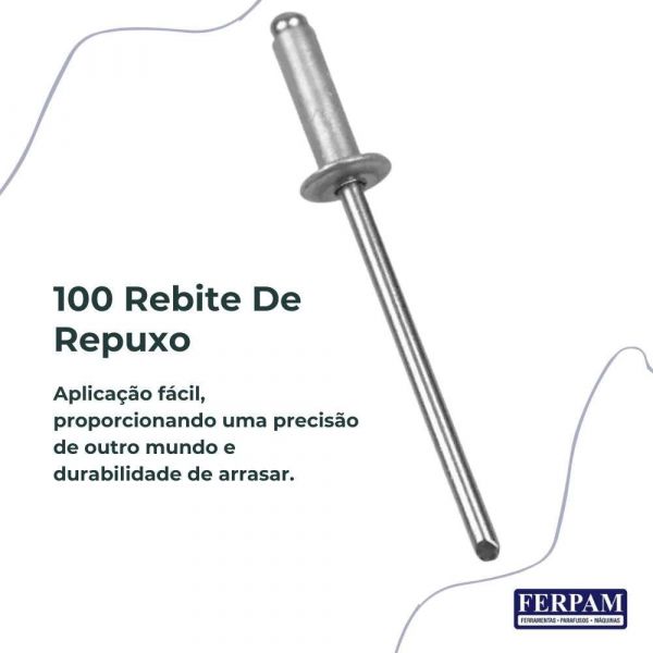 100 Rebite De Repuxo Em Alumínio 4,8 X 40mm 540 New Fix