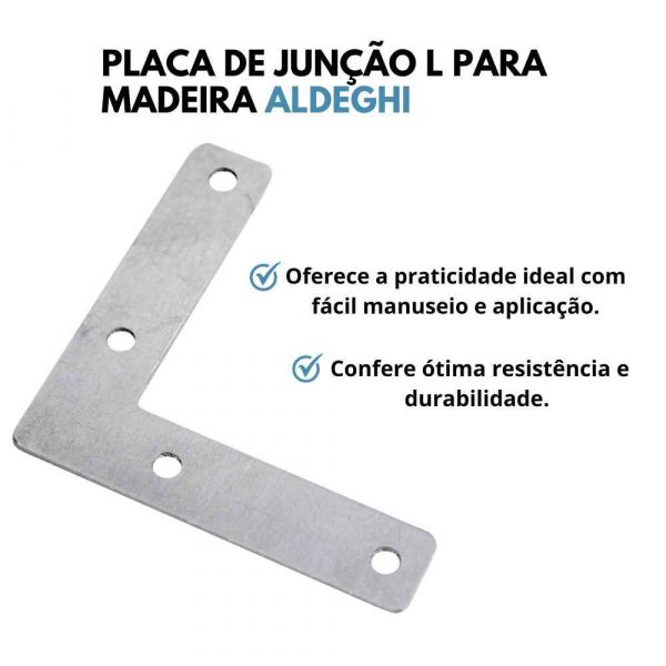 Placa De Junção L Para Madeira Aldeghi