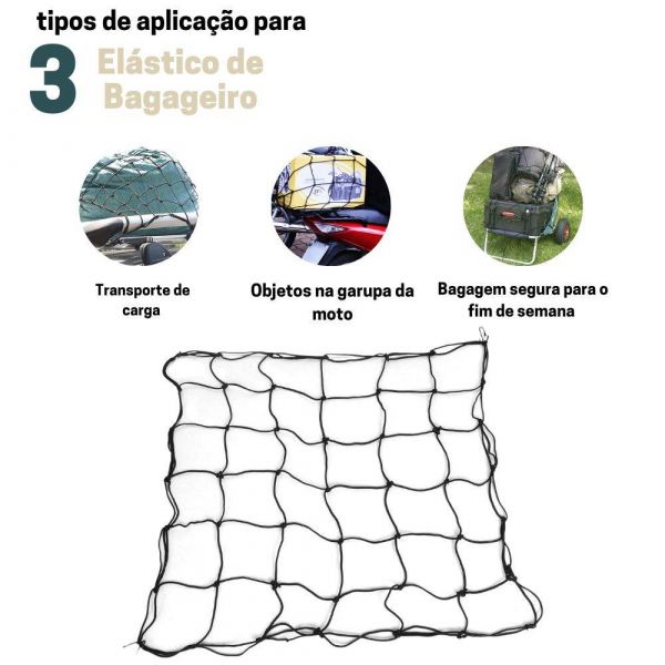 Elástico Para Bagageiro 2 Metros Gancho Plástico Cetex