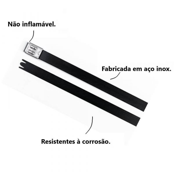 100 Unidades De Abraçadeiras De Inox 316 MBT14SFC 4,5x360mm Hellernntyton
